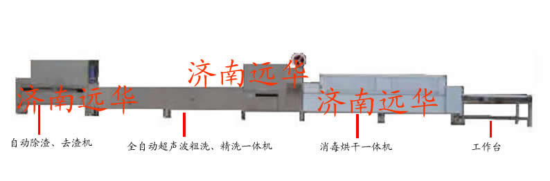 山東餐具除渣機Ξ濟(jì)寧全自動去渣清洗烘干機